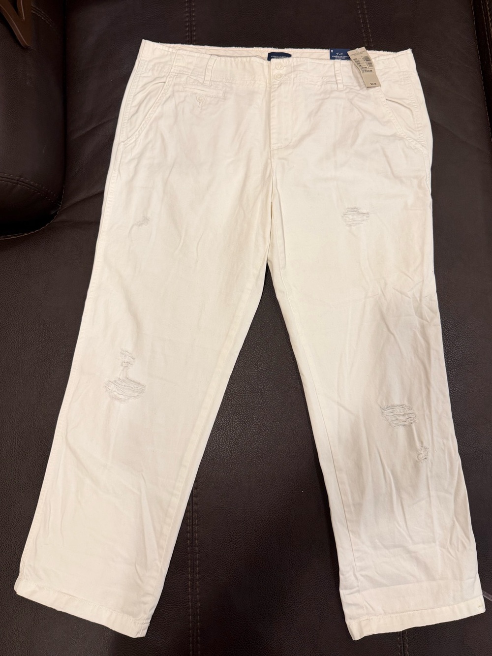 American Eagle Outfitters White Cropped Wide Leg Pants Women’s Size 12  NWT